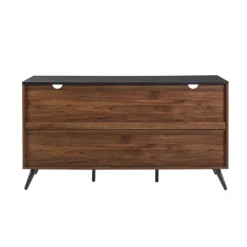 Kirkland's Home Dark Walnut Slatted 4-Drawer Cabinet- Cabinets & Sideboards