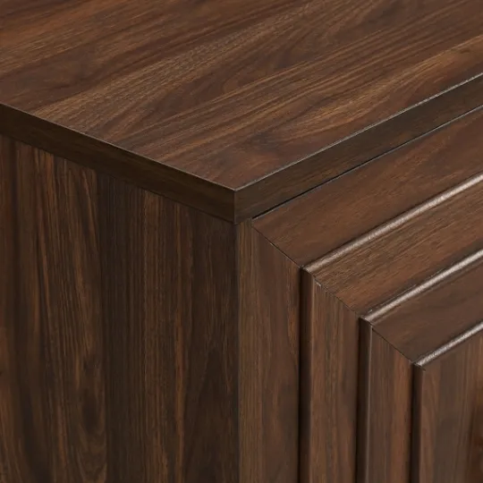 Kirkland's Home Dark Walnut Square Sliding Door Wooden Cabinet- Cabinets & Sideboards
