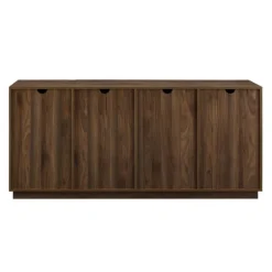 Kirkland's Home Dark Walnut Wood And Black Metal Sideboard- Cabinets & Sideboards