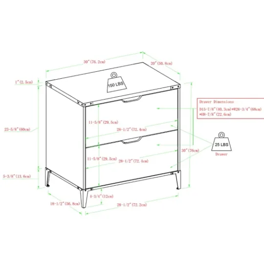 Kirkland's Home Dark Walnut Wood And Iron Accent Filing Cabinet- Office Furniture