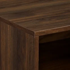 Kirkland's Home Dark Walnut Wood Open Cubby Nightstand- Nightstands