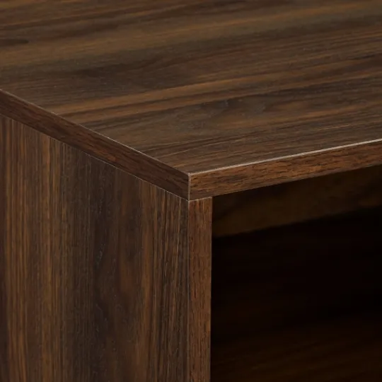 Kirkland's Home Dark Walnut Wood Open Cubby Nightstand- Nightstands