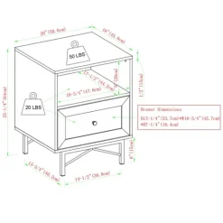 Kirkland's Home Dark Walnut Wood Open Cubby Nightstand- Nightstands