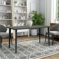 Kirkland's Home Dark Wood And Metal Dining Table- Dining Tables