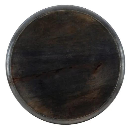 Kirkland's Home Dark Wood Carved Medallion Accent Table- Accent & End Tables