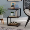 Kirkland's Home Dark Wood Shelves S-Frame Accent Table- Accent & End Tables