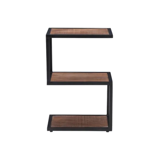 Kirkland's Home Dark Wood Shelves S-Frame Accent Table- Accent & End Tables