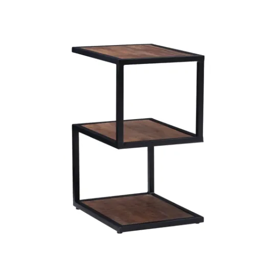 Kirkland's Home Dark Wood Shelves S-Frame Accent Table- Accent & End Tables