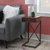 Kirkland's Home Dark Wood Single Drawer C-Frame Accent Table- Accent & End Tables