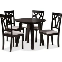 Kirkland's Home Dark Wooden Splayed Base 5-Pc. Dining Set- Dining Tables