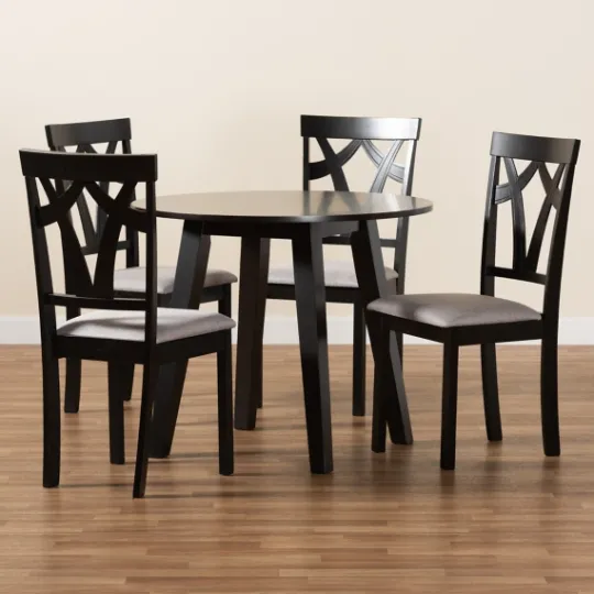 Kirkland's Home Dark Wooden Splayed Base 5-Pc. Dining Set- Dining Tables