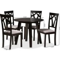 Kirkland's Home Dark Wooden Splayed Base 5-Pc. Dining Set- Dining Tables