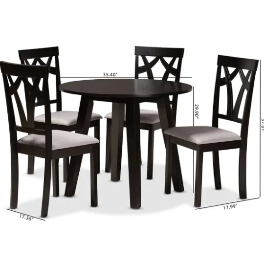 Kirkland's Home Dark Wooden Splayed Base 5-Pc. Dining Set- Dining Tables
