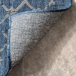 Kirkland's Home Davon Blue Moroccan Trellis Outdoor Rug, 5X8- Outdoor Rugs