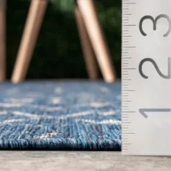 Kirkland's Home Davon Blue Moroccan Trellis Outdoor Rug, 5X8- Outdoor Rugs