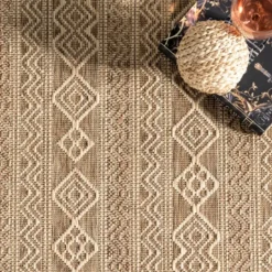 Kirkland's Home Davon Geometric Striped Outdoor Rug, 5X8- Outdoor Rugs