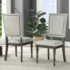 Kirkland's Home Dawson Upholstered Dining Chairs, Set Of 2- Dining Chairs