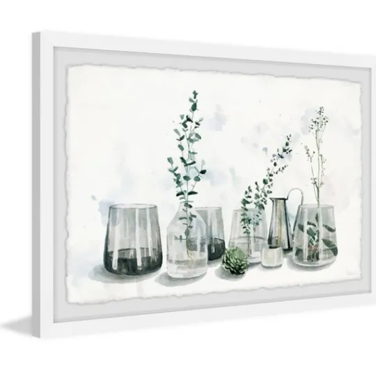 Kirkland's Home Deckled Glasses And Greens Framed Art Print- Framed Art