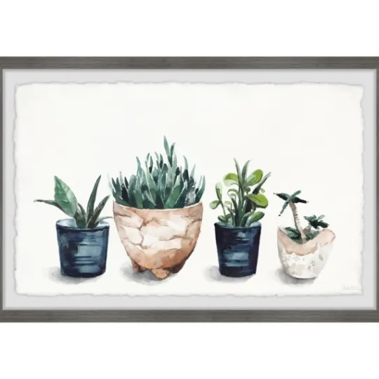 Kirkland's Home Deckled Succulent Row Framed Art Print- Framed Art
