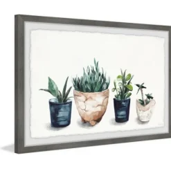 Kirkland's Home Deckled Succulent Row Framed Art Print- Framed Art