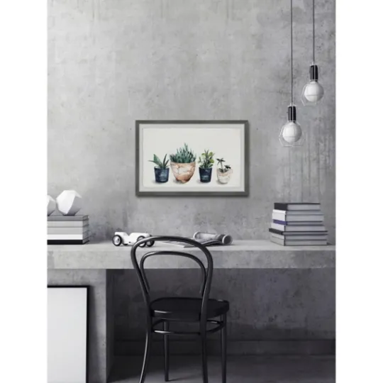 Kirkland's Home Deckled Succulent Row Framed Art Print- Framed Art