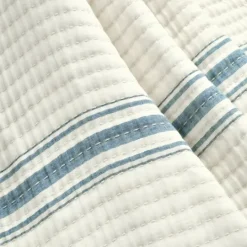 Kirkland's Home Deep Blue Pick Stitch Stripe Decorative Throw- Blankets & Throws
