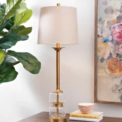 Kirkland's Home Deep Gold Glass Orb Buffet Lamp- Buffet Lamps