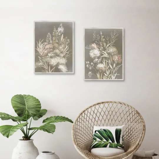 Kirkland's Home Delicate Bunch 2-Pc. Framed Canvas Art Set- Framed Art