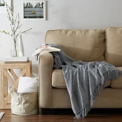 Kirkland's Home Demin Chenille Fringe Throw- Blankets & Throws