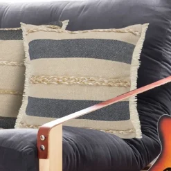 Kirkland's Home Denim Blue Braided Stripe Throw Pillow, 24 In.- Pillows