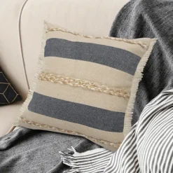 Kirkland's Home Denim Blue Braided Stripe Throw Pillow, 20 In.- Pillows