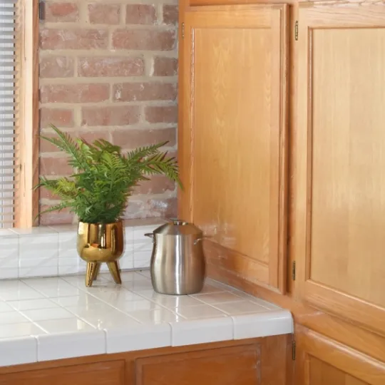 Kirkland's Home Desktop Palm Plant In Gold Planter- Arrangements & Greenery