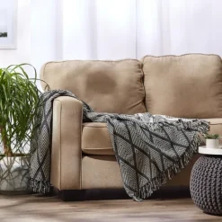 Kirkland's Home Diamond Fringe Throw- Blankets & Throws