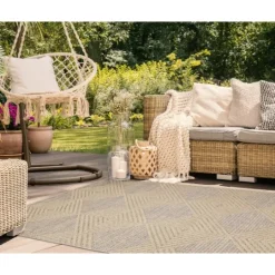 Kirkland's Home Diamond Sisal Outdoor Area Rug, 7X10- Outdoor Rugs