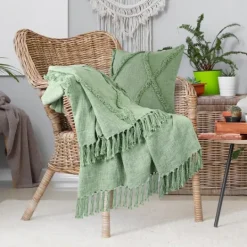 Kirkland's Home Diamond Tufted Cotton Throw- Blankets & Throws