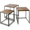 Kirkland's Home Diamond Wood Top Nesting Accent Tables, Set Of 3- Accent & End Tables