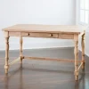 Kirkland's Home Diane Spindle Leg Blond Wood Desk- Office Furniture