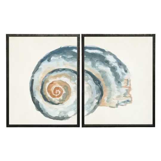 Kirkland's Home Diptych Shell Framed Art Print, Set Of 2- Framed Art