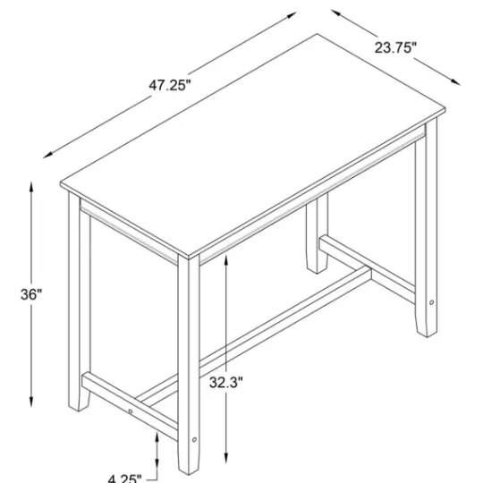 Kirkland's Home Distressed Acacia Brown Wood Bar Table- Dining Tables