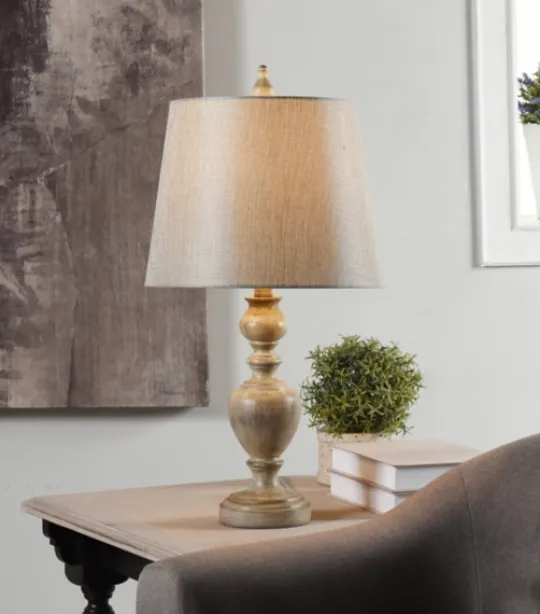 Kirkland's Home Distressed And Cream Table Lamp- Table Lamps