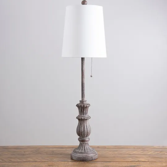 Kirkland's Home Distressed Antique Gray Buffet Lamp- Buffet Lamps