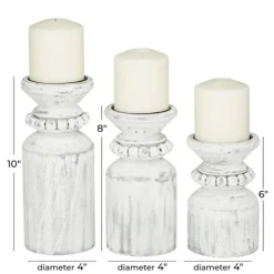 Kirkland's Home Distressed Beaded Candle Holders, Set Of 3- Candle Holders