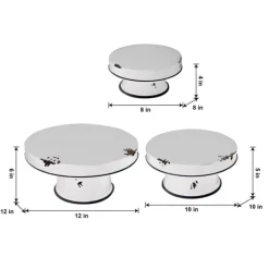 Kirkland's Home Distressed Black Pedestal Trays, Set Of 3- Decorative Trays