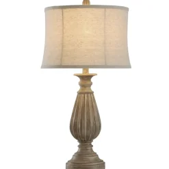 Kirkland's Home Distressed Brown Spindle Table Lamp- Table Lamps