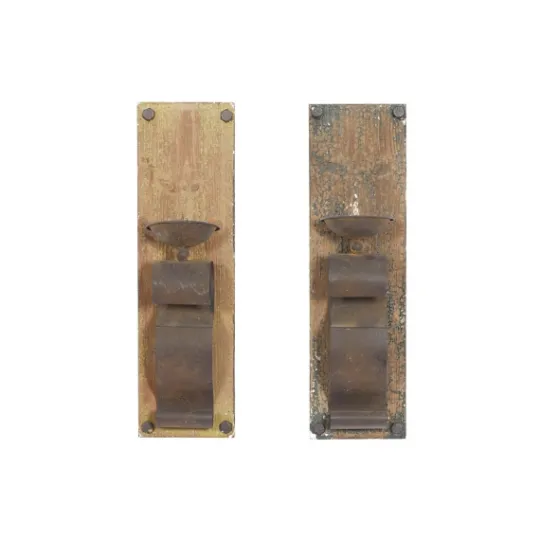 Kirkland's Home Distressed Brown Wood Wall Sconces, Set Of 2- Sconces