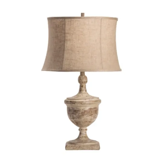 Kirkland's Home Distressed Carved Base Table Lamp- Table Lamps