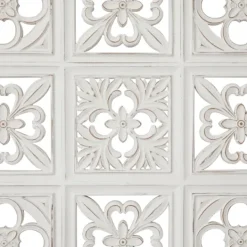 Kirkland's Home Distressed Carved Wood Floral Wall Plaque- Wall Plaques