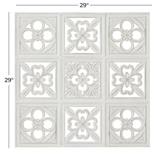 Kirkland's Home Distressed Carved Wood Floral Wall Plaque- Wall Plaques