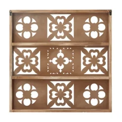 Kirkland's Home Distressed Carved Wood Floral Wall Plaque- Wall Plaques