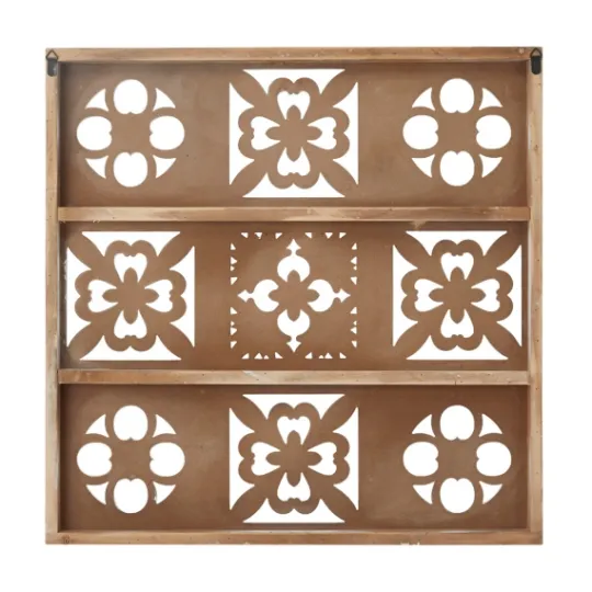 Kirkland's Home Distressed Carved Wood Floral Wall Plaque- Wall Plaques